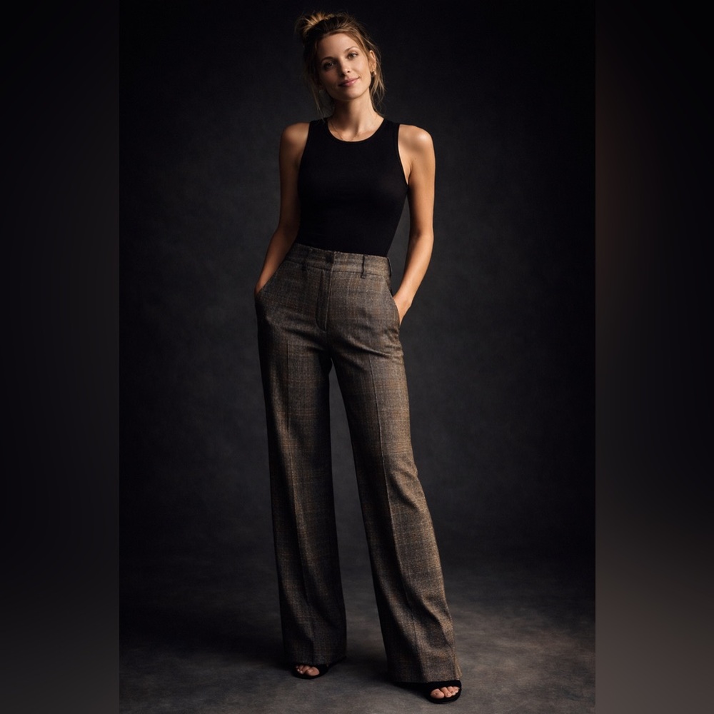 Jason Wu Tailor Plaid Wide-Leg Trousers